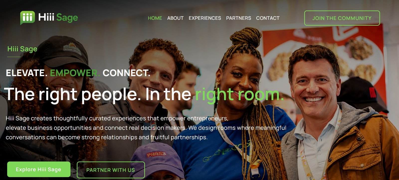 Hiii Sage website homepage built by Unzii